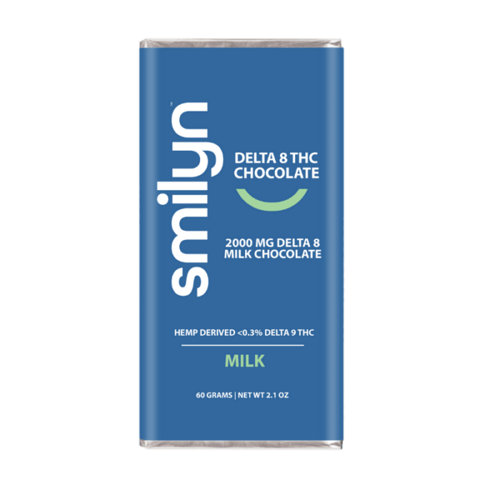 Smilyn Wellness Delta 8 Chocolate Bar 2000mg Milk Chocolate