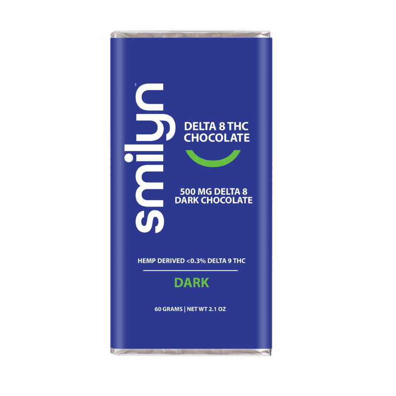 Smilyn Wellness Delta 8 Chocolate Bar 500mg Dark Chocolate