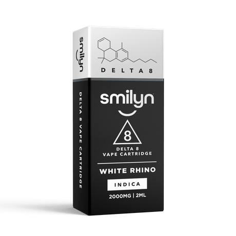 Smilyn Wellness Delta 8 2ml Vape Cartridges Indica White Rhino