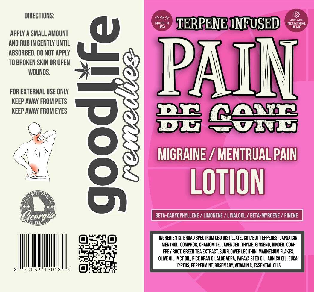 GOOD LIFE : Pain Be Gone Migraine / Menstrual Lotion | 8oz