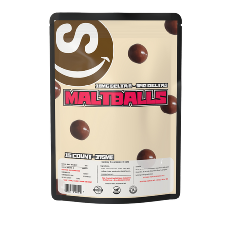 Smilyn Delta 8 / Delta 9 Chocolate Malt Balls