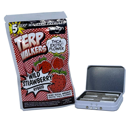 TERP Walkers - THCA Pre Rolls - Wild Strawberry - 5 Pack